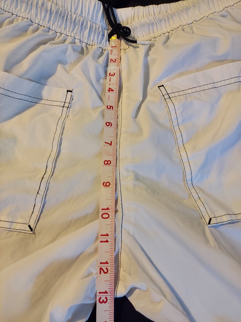 FP Movement Free People Fly By Night Pants White Drawstring Ankle Zip M - Picture 9 of 10